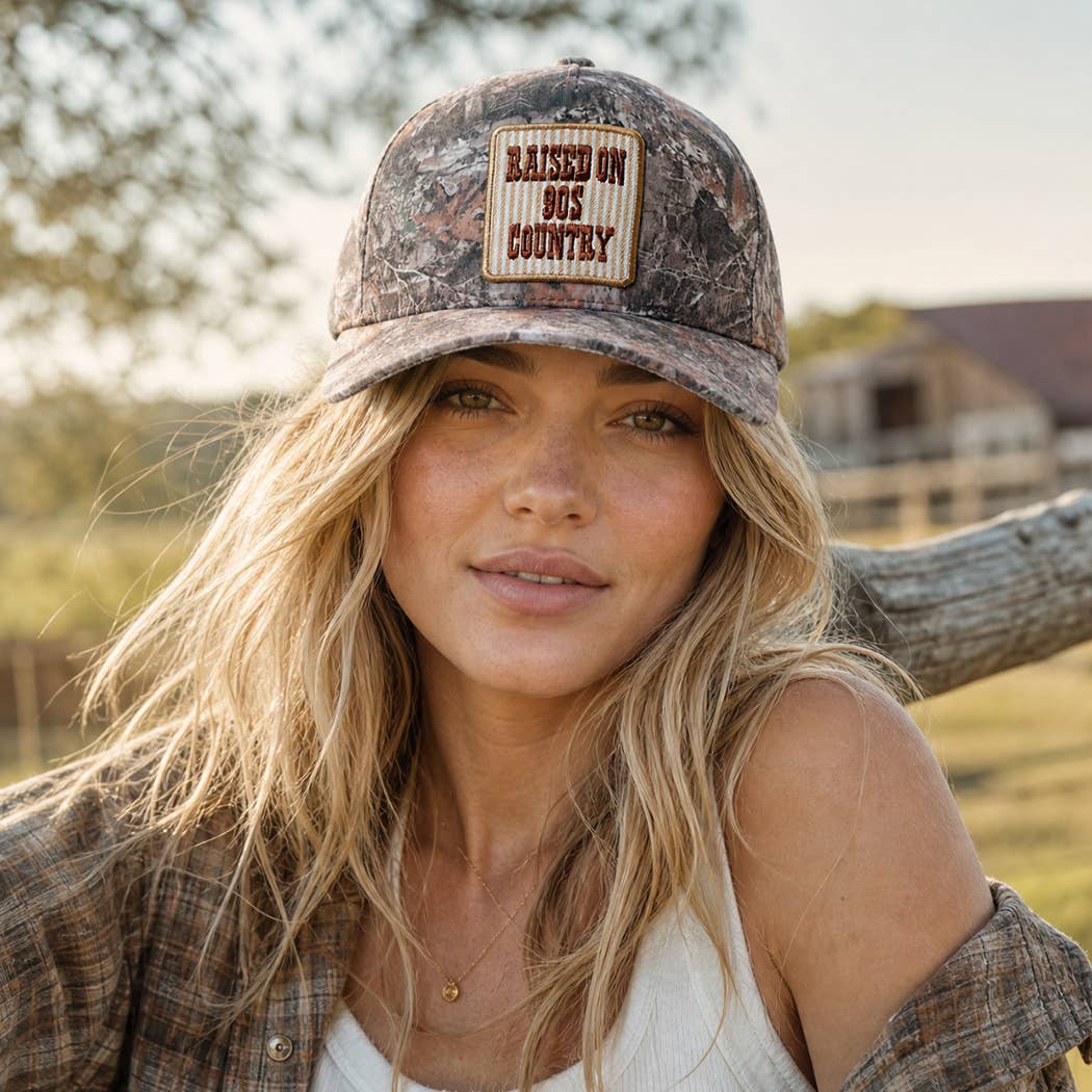 Raised On 90's Country Camo Snapback