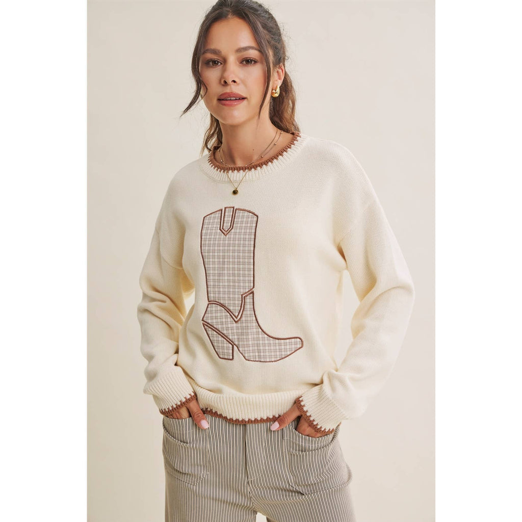 Wild West Weekend Cowboy Boot Cotton Sweater
