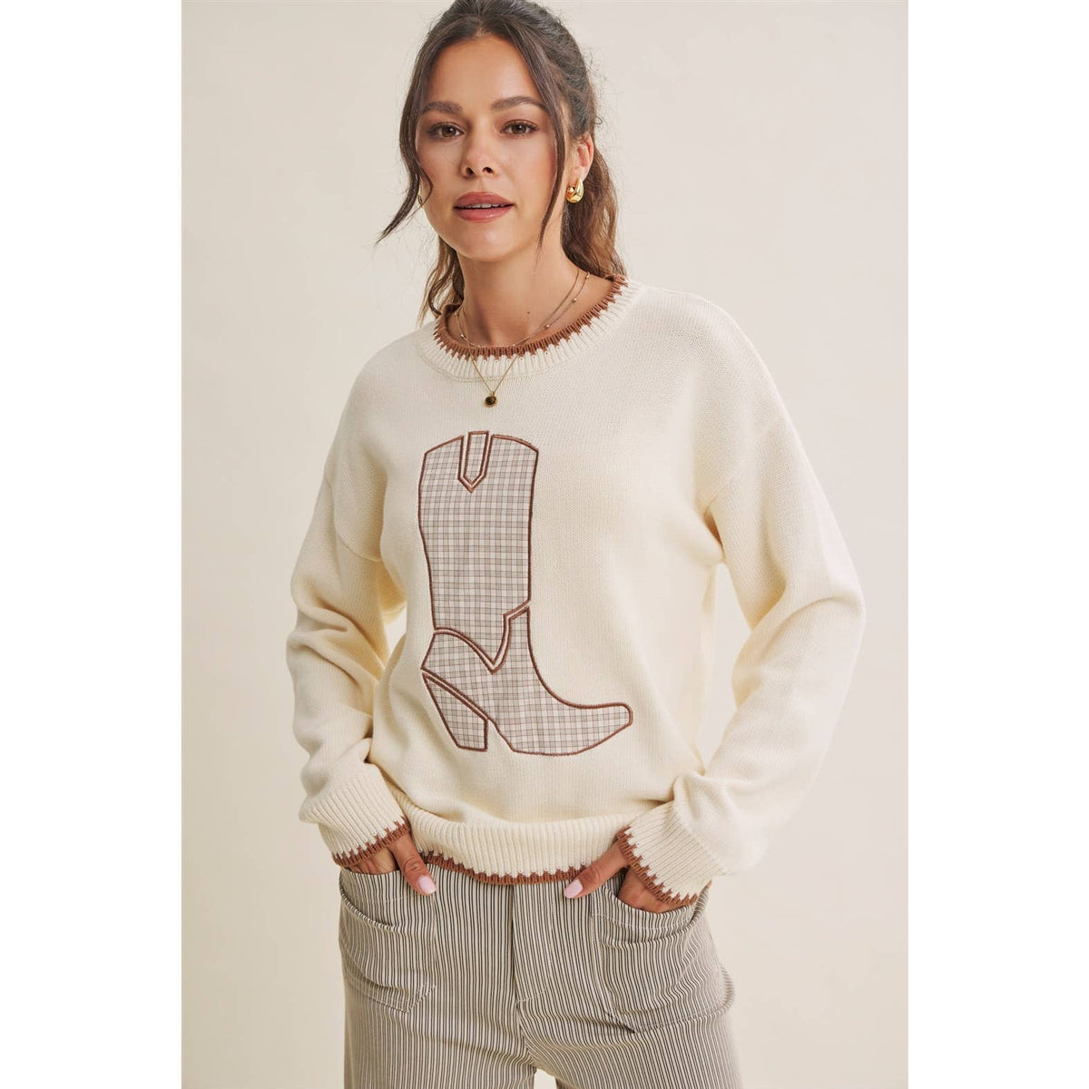 Wild West Weekend Cowboy Boot Cotton Sweater