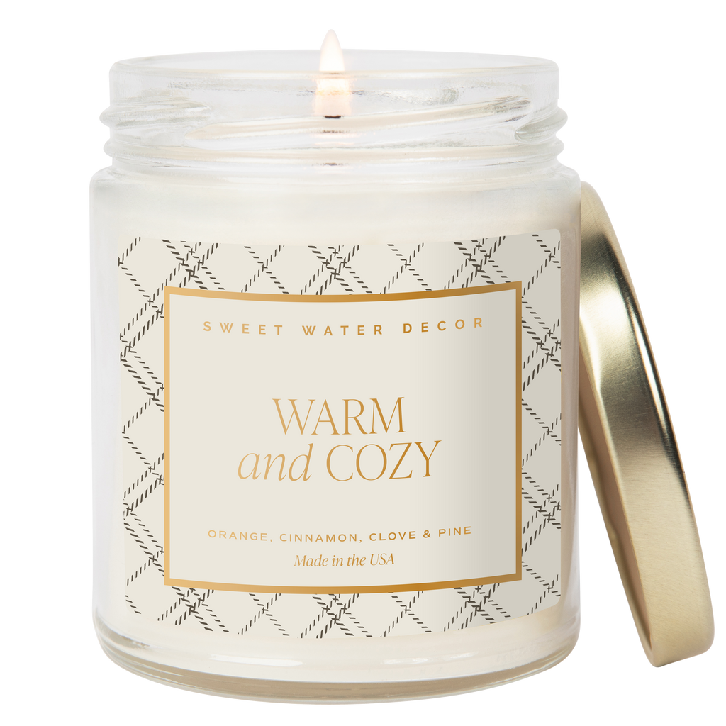 Warm and Cozy 9 oz Soy Candle - Christmas Decor & Gifts