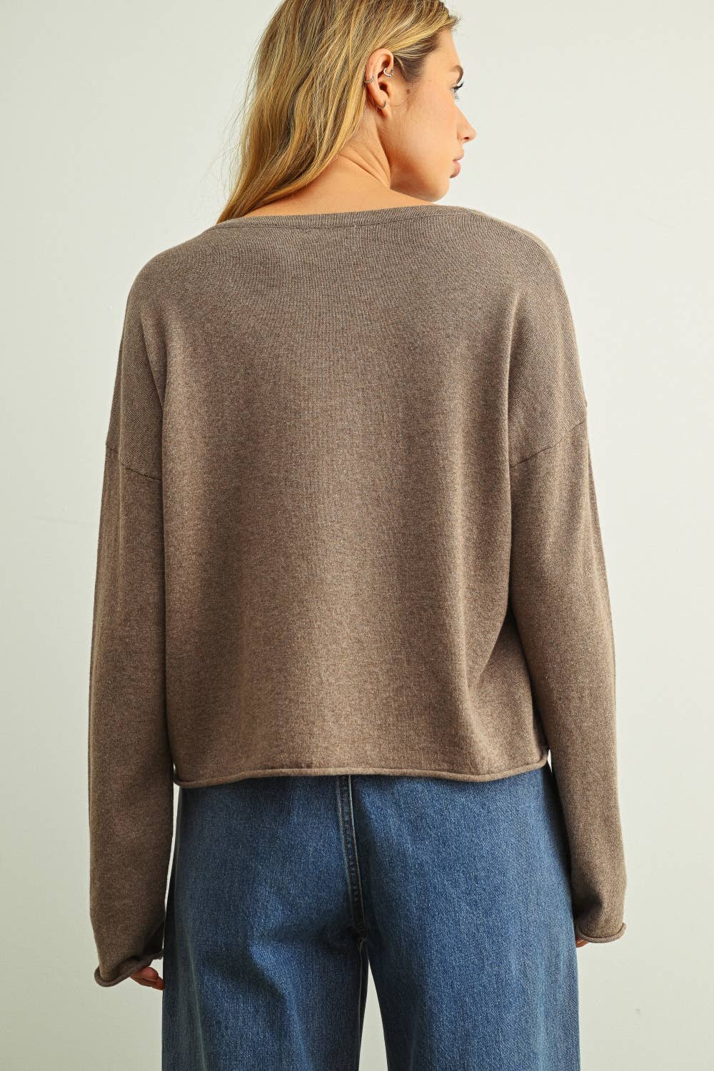 Essential Rolled-Hem Long Sleeve Top