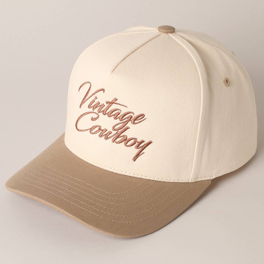 Vintage Cowboy Embroidered Two-Tone Snapback
