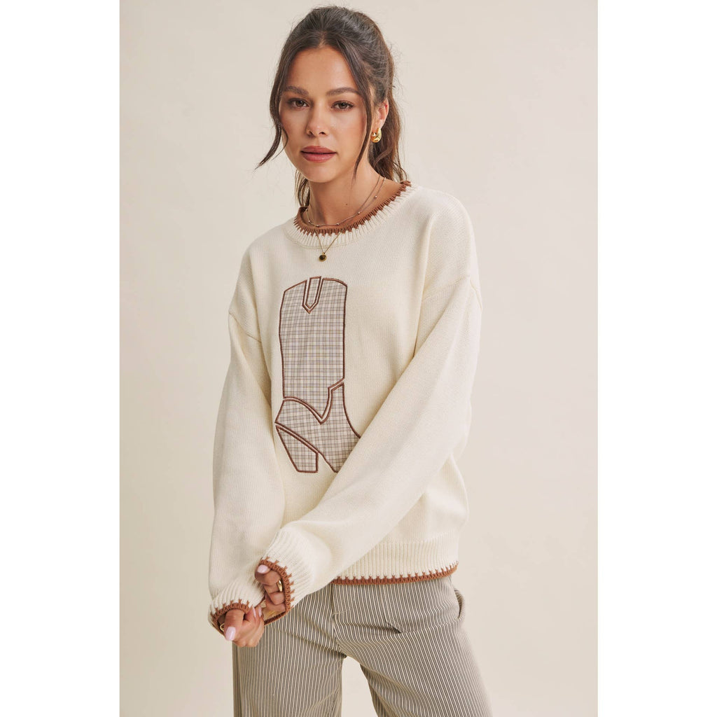 Wild West Weekend Cowboy Boot Cotton Sweater
