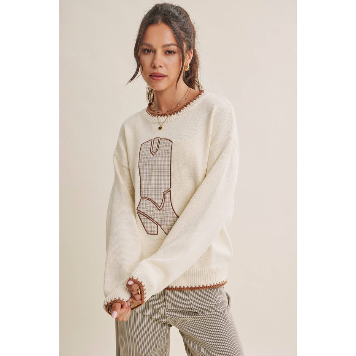 Wild West Weekend Cowboy Boot Cotton Sweater