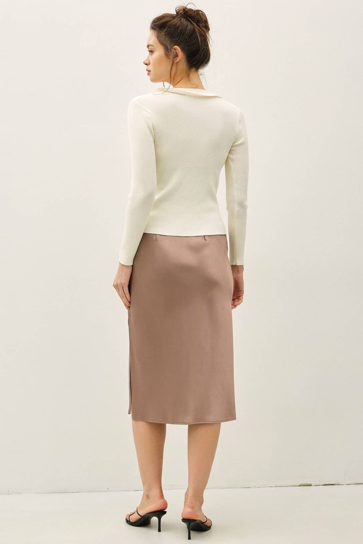 Silky Satin Midi Skirt