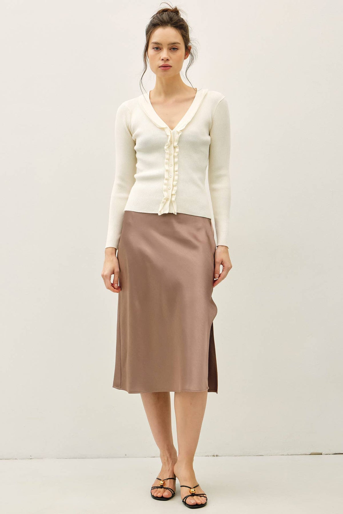 Silky Satin Midi Skirt