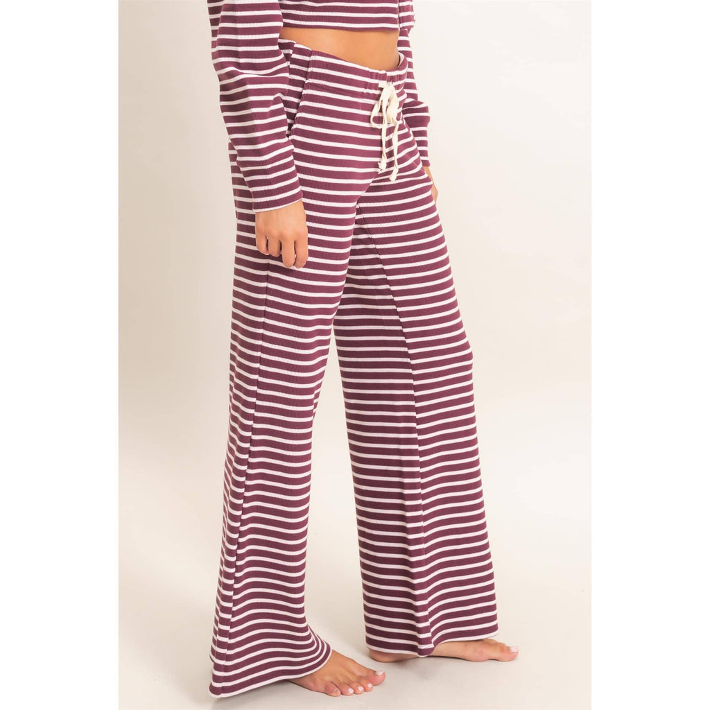 Striped Waffle Knit Pants