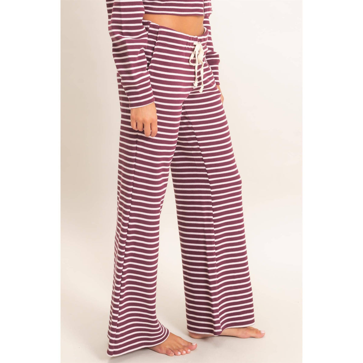 Striped Waffle Knit Pants