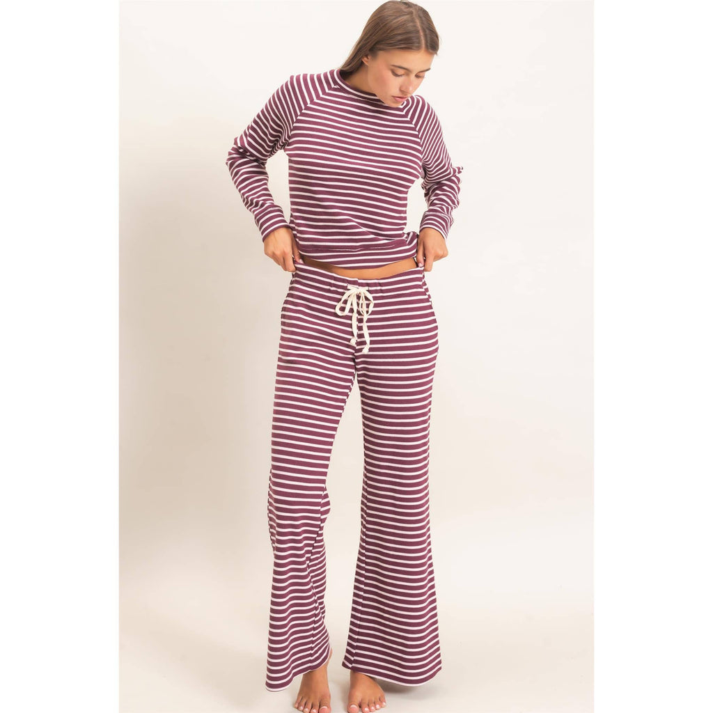 Striped Waffle Knit Raglan Top