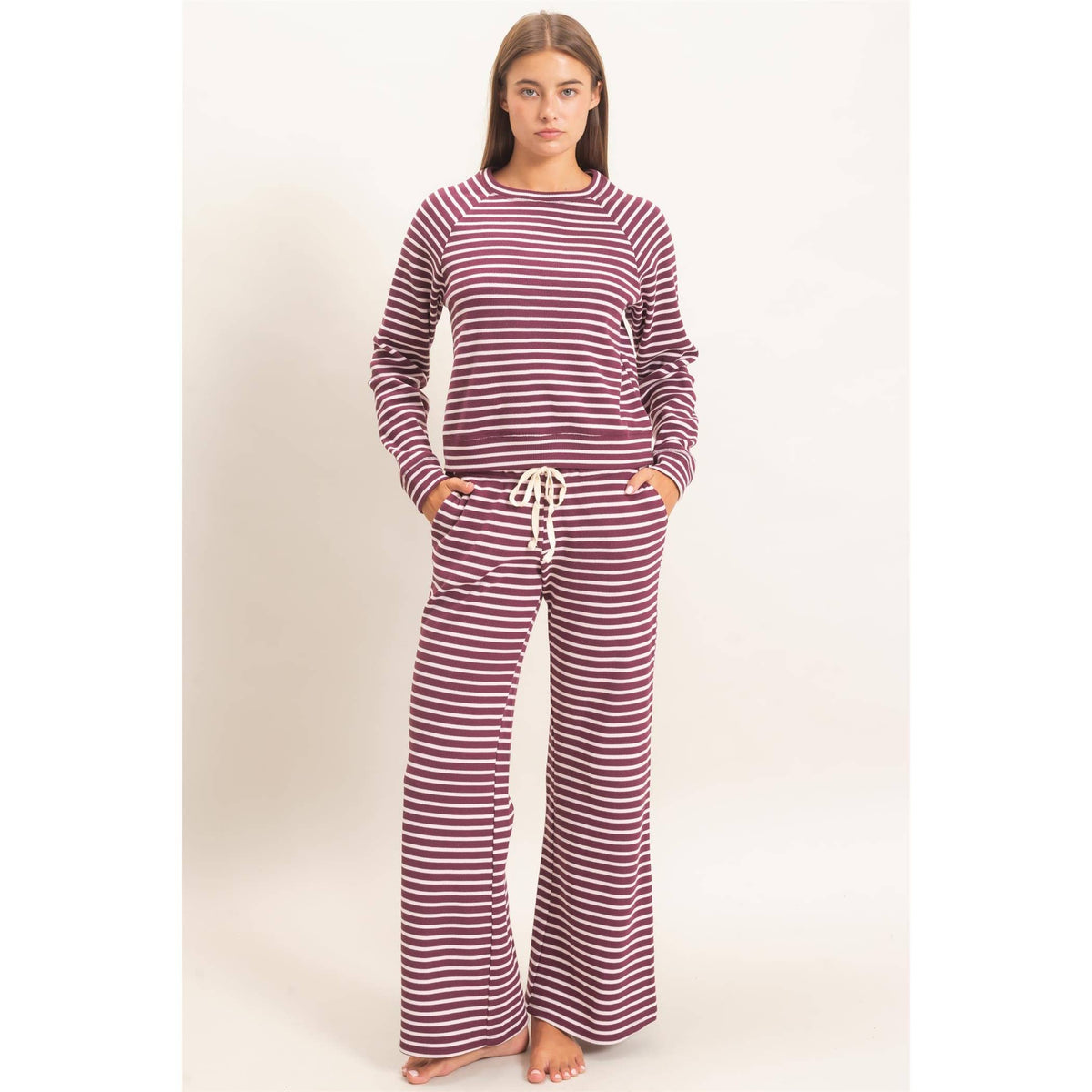 Striped Waffle Knit Pants