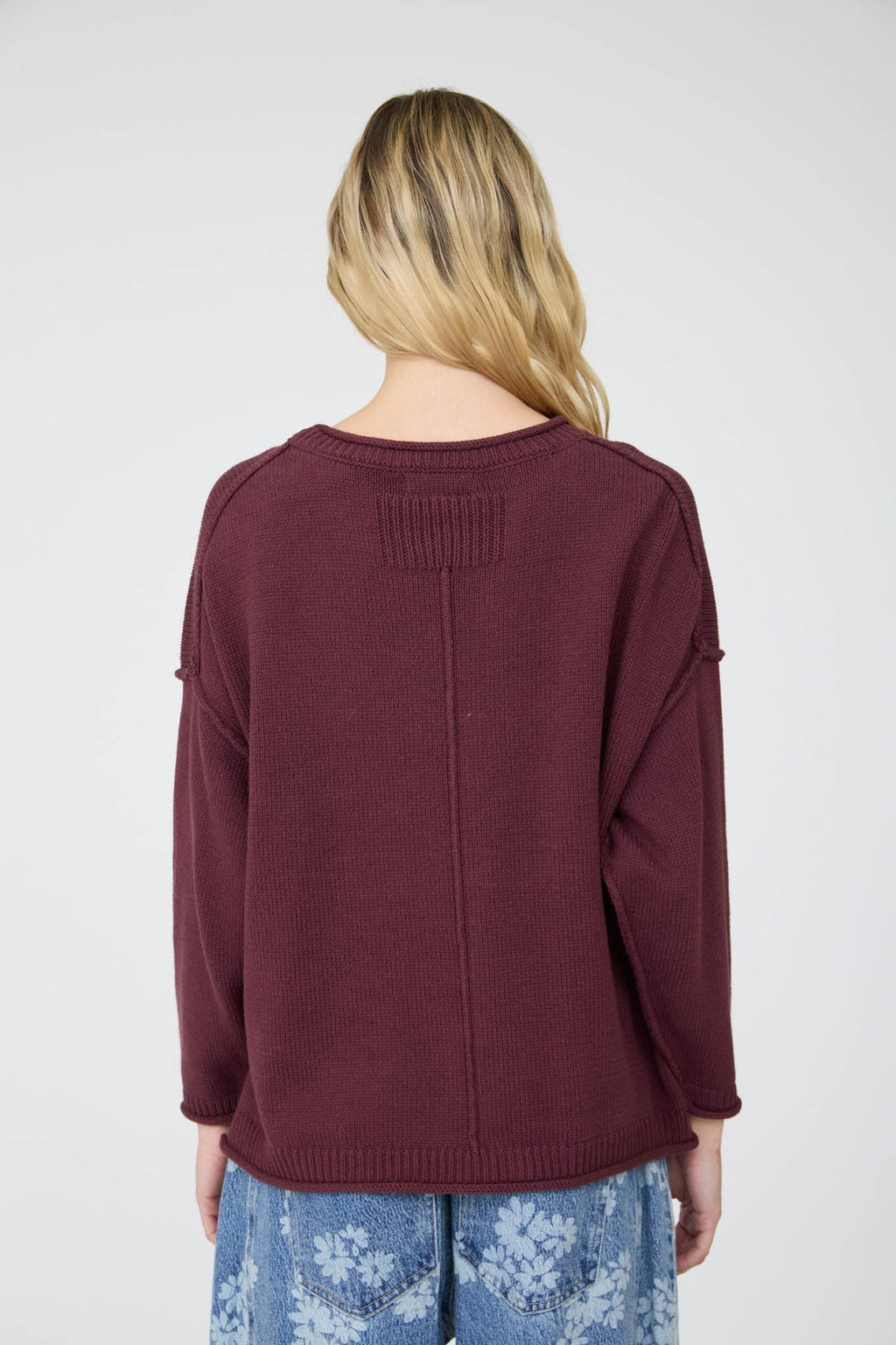 Raw Edge Long Sleeve Sweater