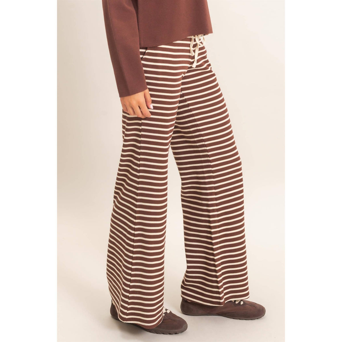 Striped Waffle Knit Pants