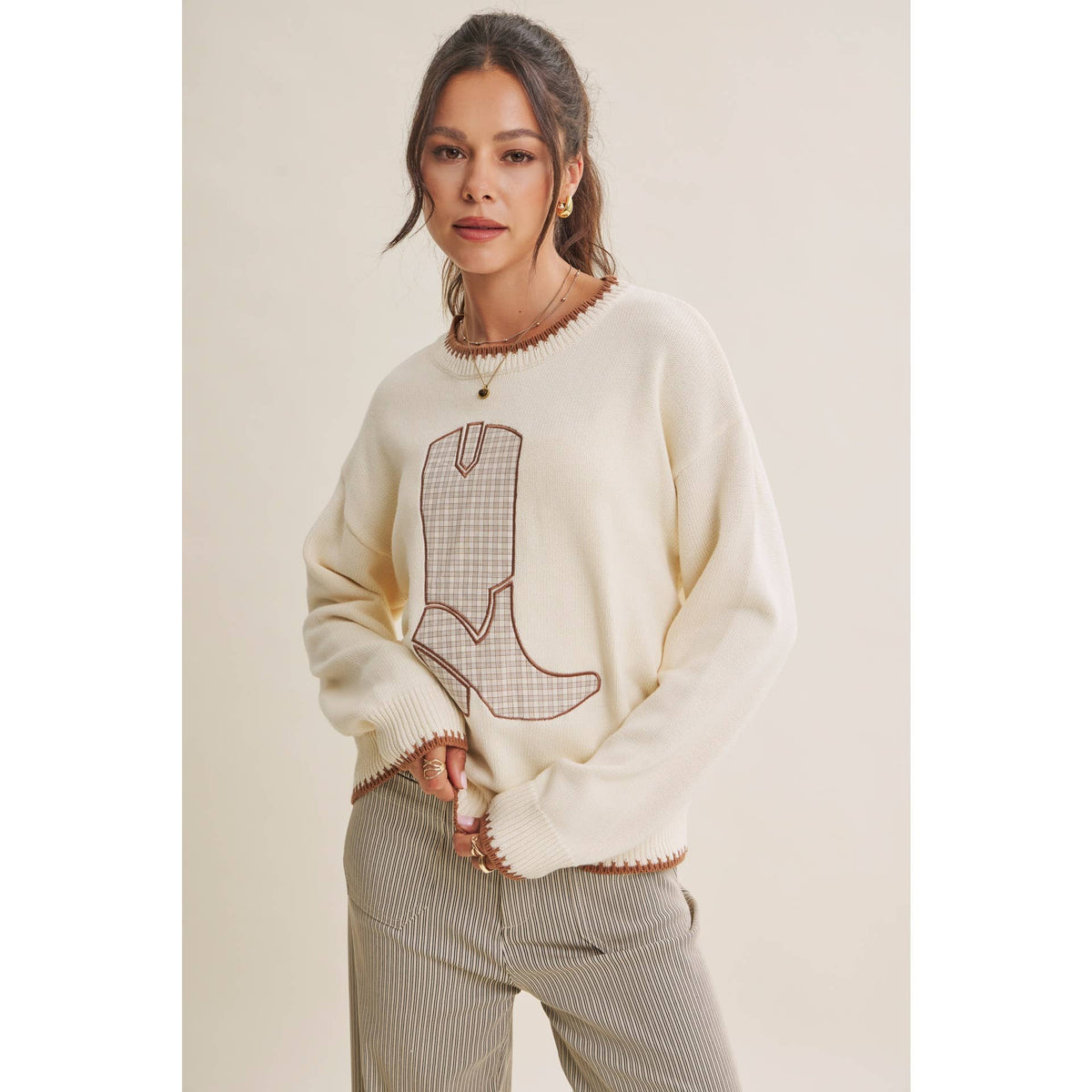 Wild West Weekend Cowboy Boot Cotton Sweater