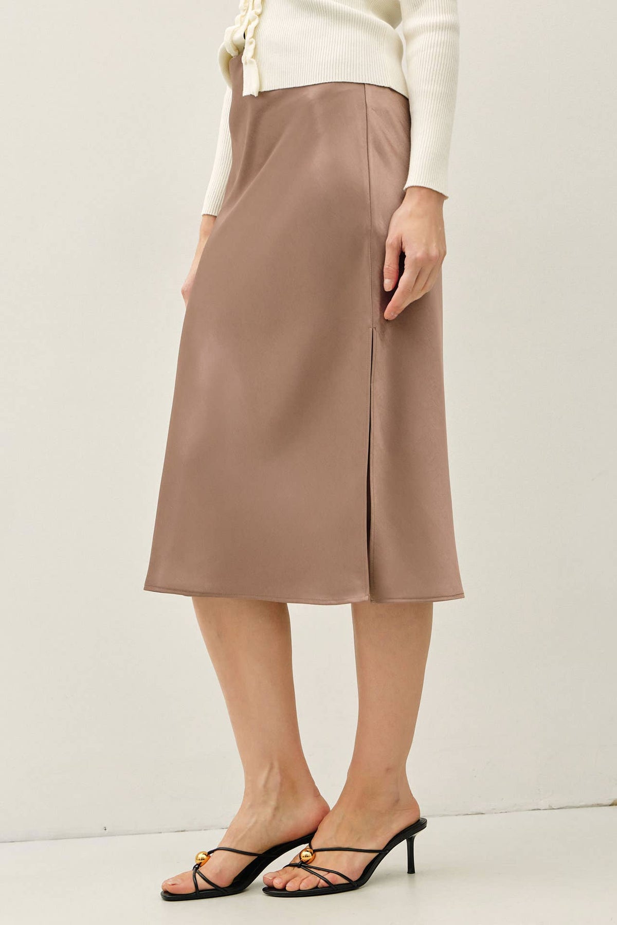 Silky Satin Midi Skirt
