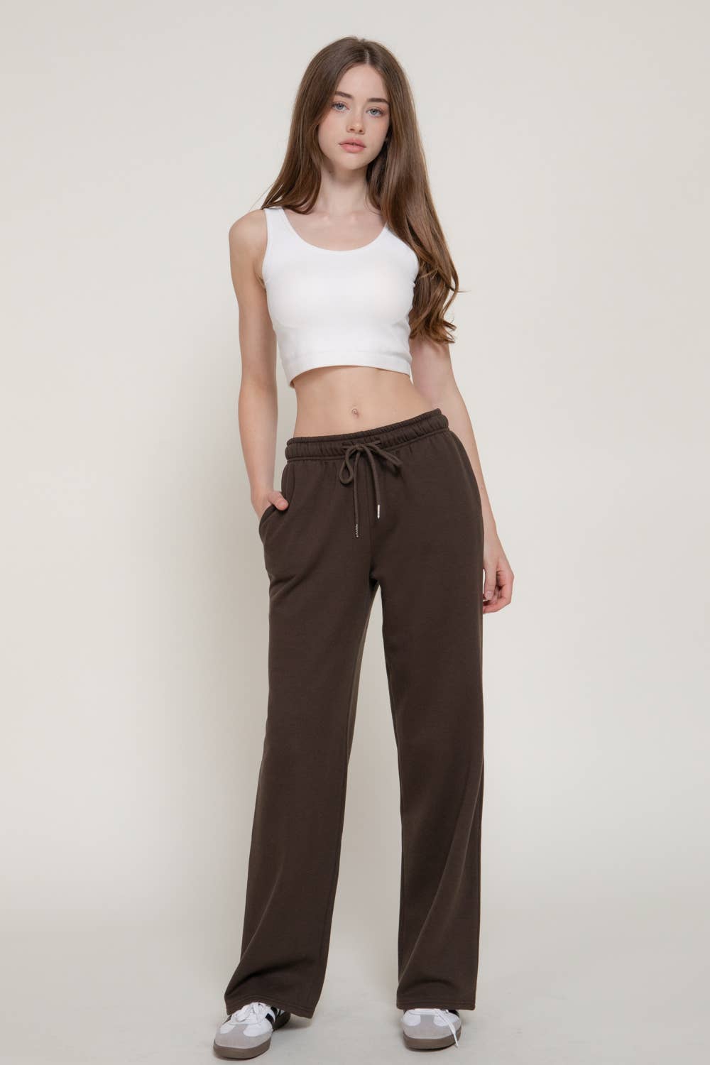 Fleece-Lined Straight-Leg Jogger Pants