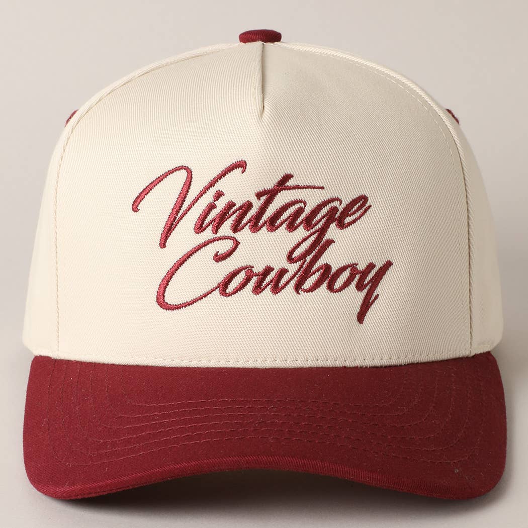 Vintage Cowboy Embroidered Two-Tone Snapback