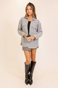 Brushed Waffle Button-Up Shacket