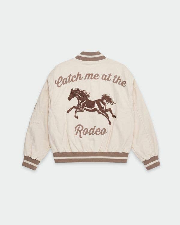 Retro Rodeo Embroidered Bomber Jacket