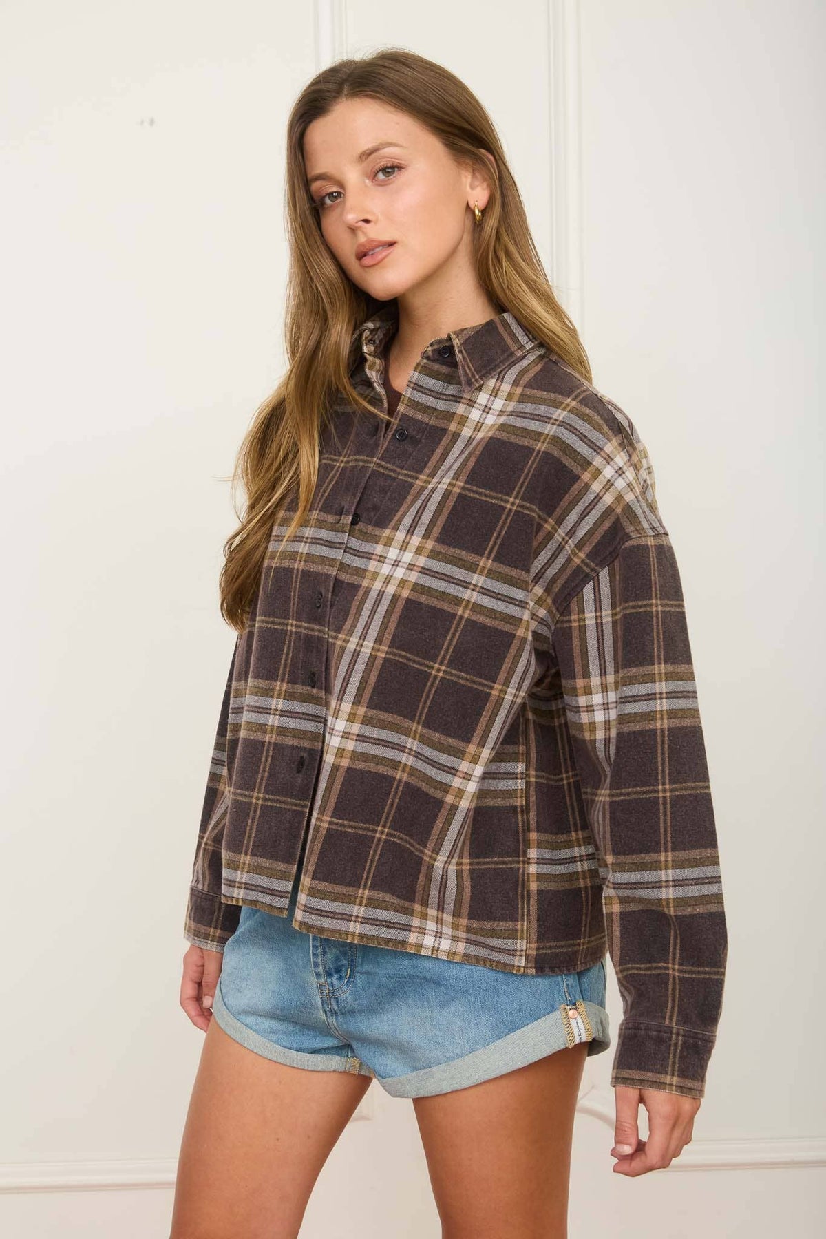 Plaid Button Down Top