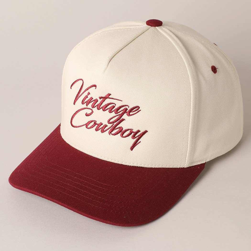 Vintage Cowboy Embroidered Two-Tone Snapback