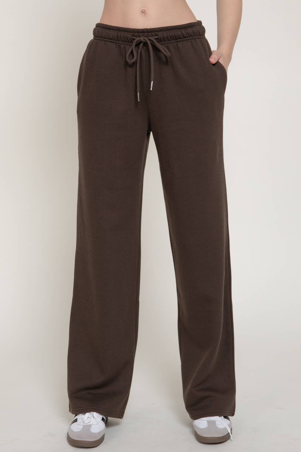 Fleece-Lined Straight-Leg Jogger Pants