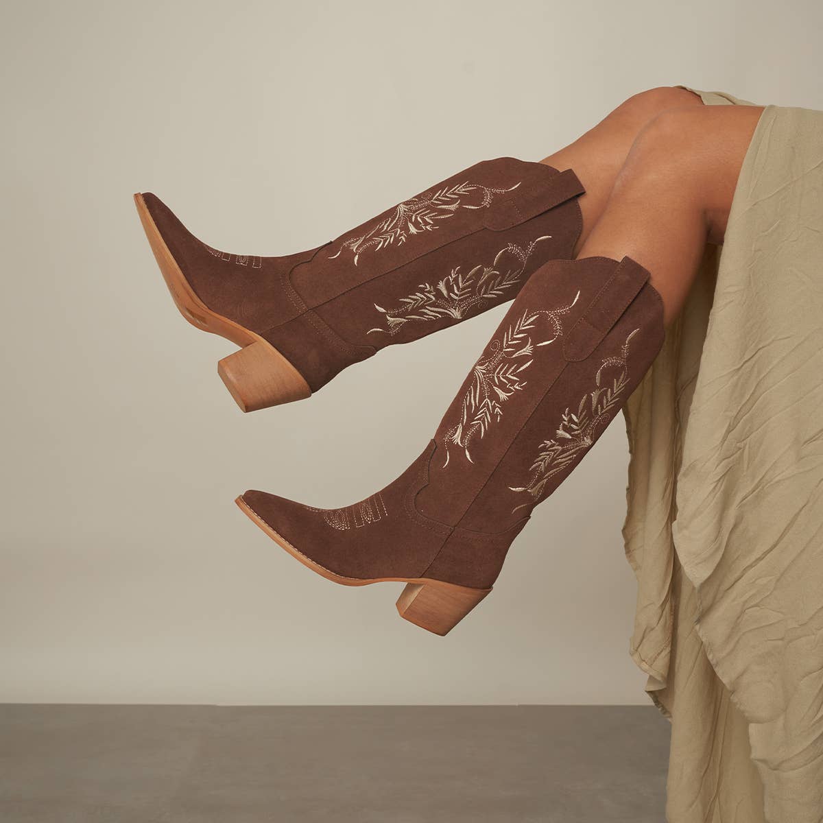 Flora Suede Western Boots
