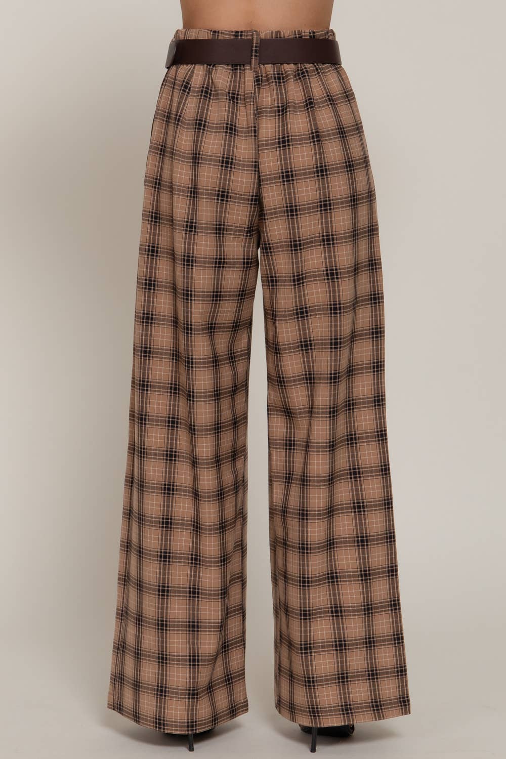 Plaid Wide Leg Pant