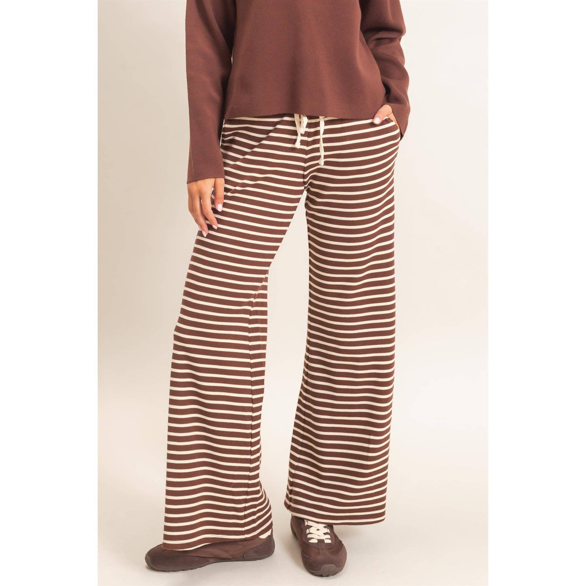 Striped Waffle Knit Pants