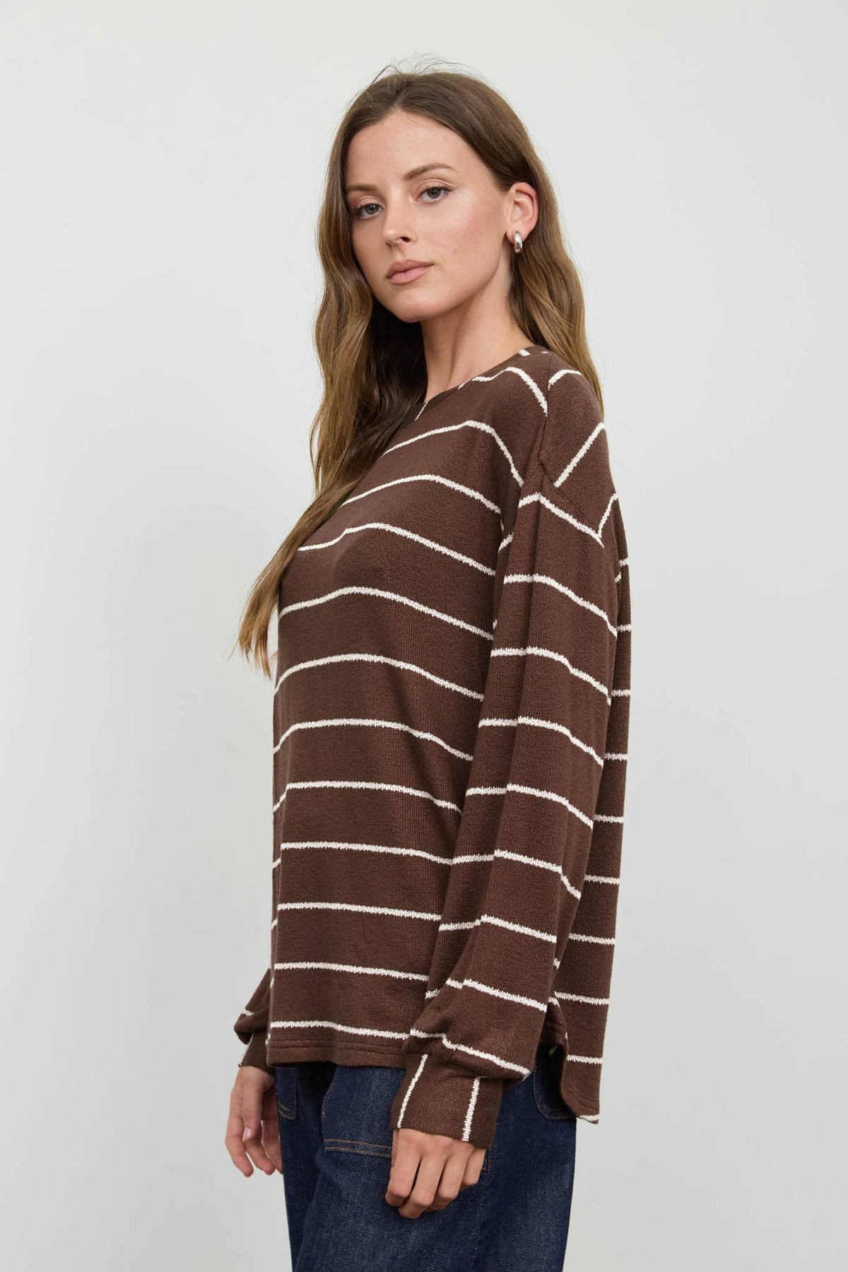 Soft Stripe Long Sleeve Sweater