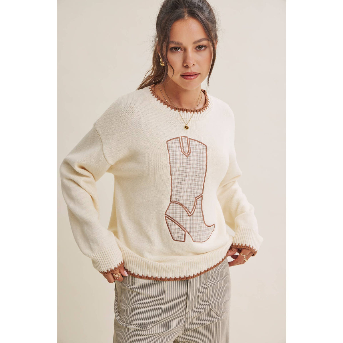 Wild West Weekend Cowboy Boot Cotton Sweater