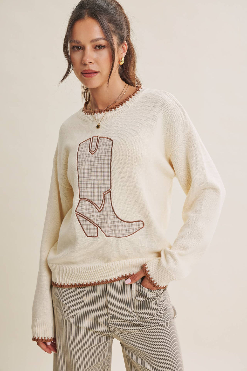 Wild West Weekend Cowboy Boot Cotton Sweater