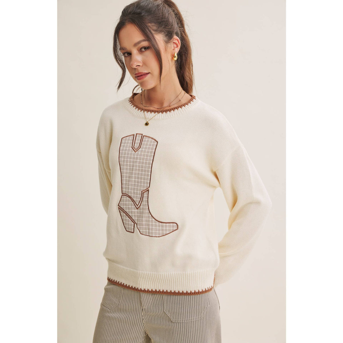 Wild West Weekend Cowboy Boot Cotton Sweater
