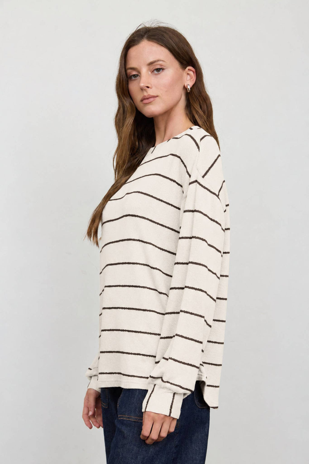 Soft Stripe Long Sleeve Sweater