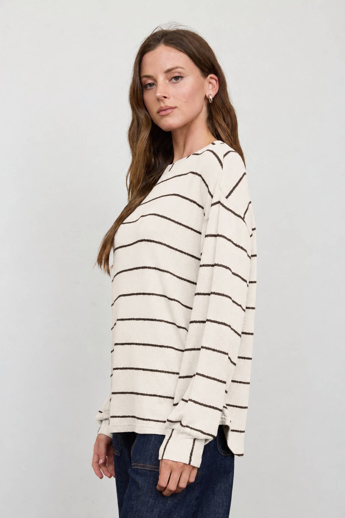 Soft Stripe Long Sleeve Sweater