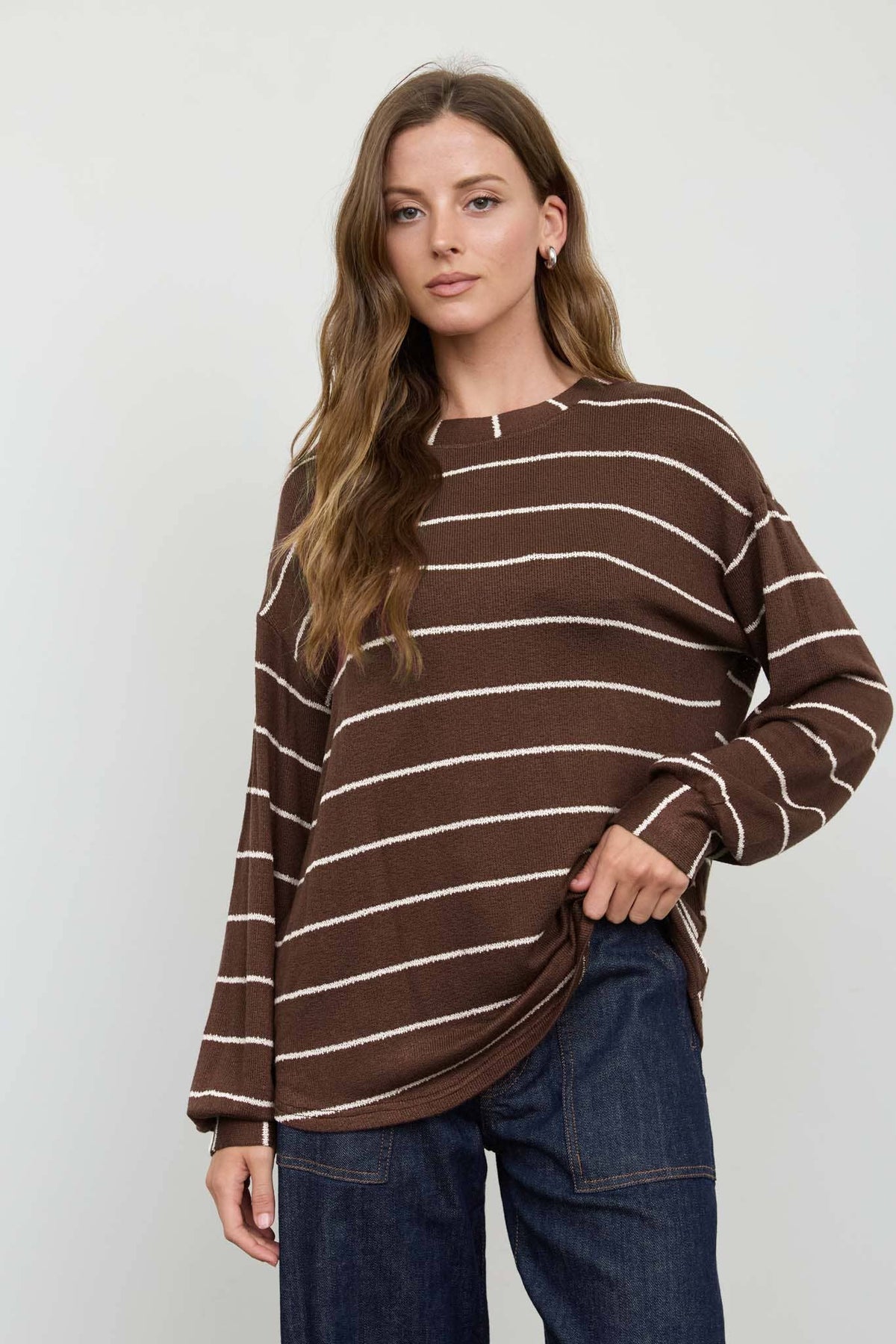 Soft Stripe Long Sleeve Sweater