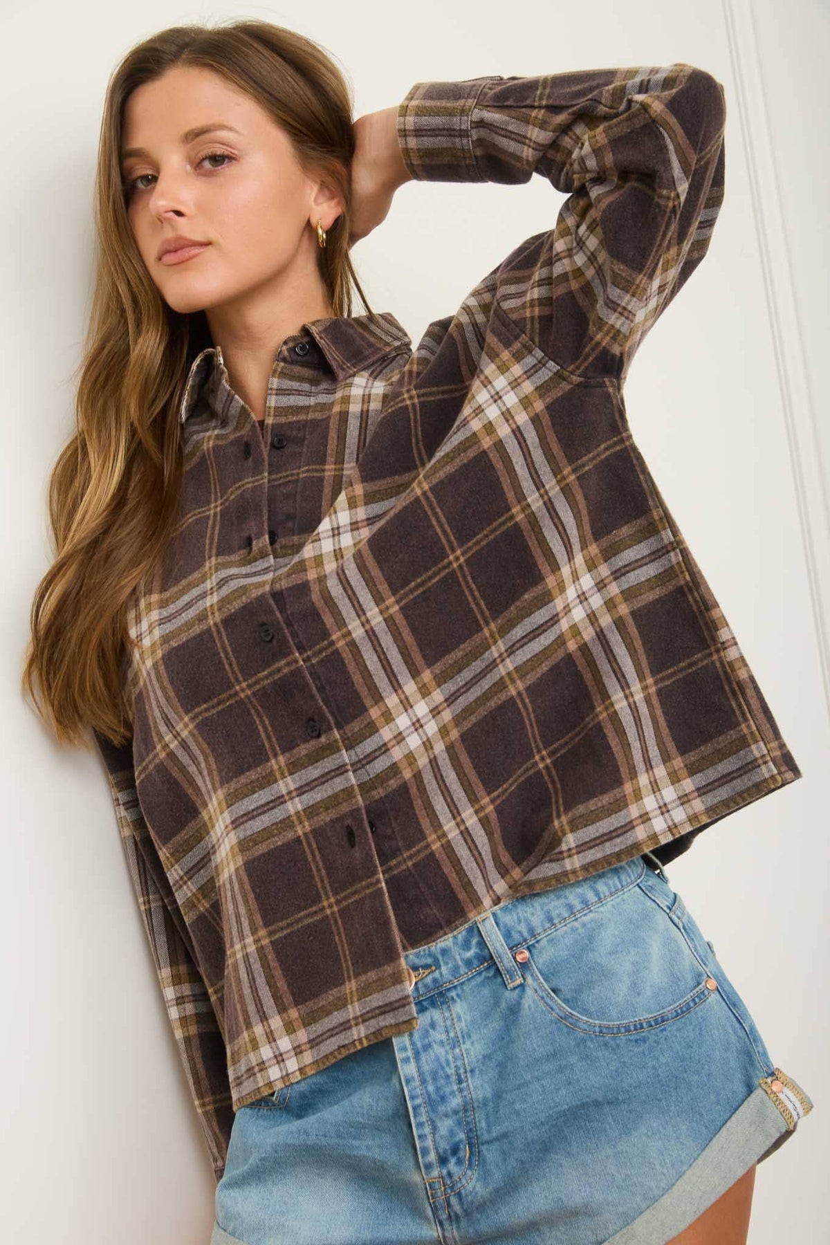 Plaid Button Down Top
