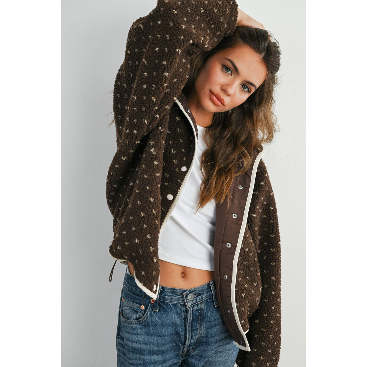 High Pile Fleece Puffer Jacket