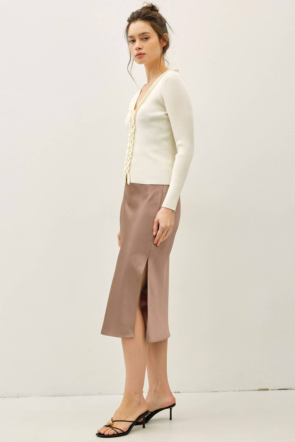 Silky Satin Midi Skirt