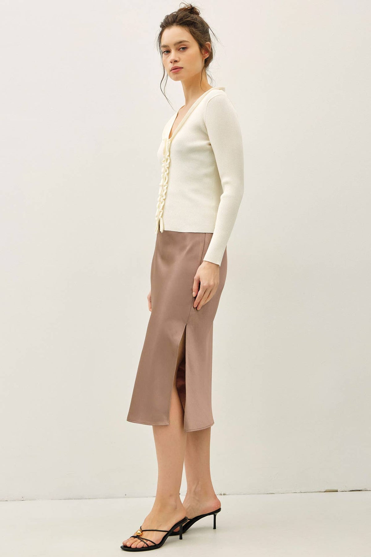 Silky Satin Midi Skirt