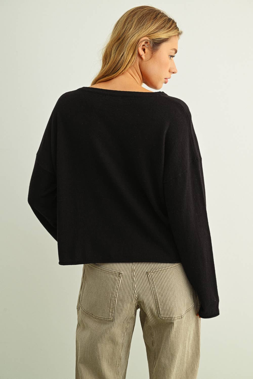 Essential Rolled-Hem Long Sleeve Top
