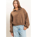 Star Print Half Zip Sweatshirt