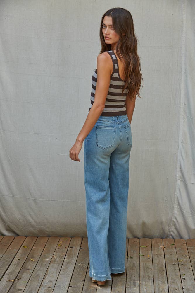 Striped Seamless Padded Tank Top