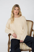 Raw Edge Long Sleeve Sweater